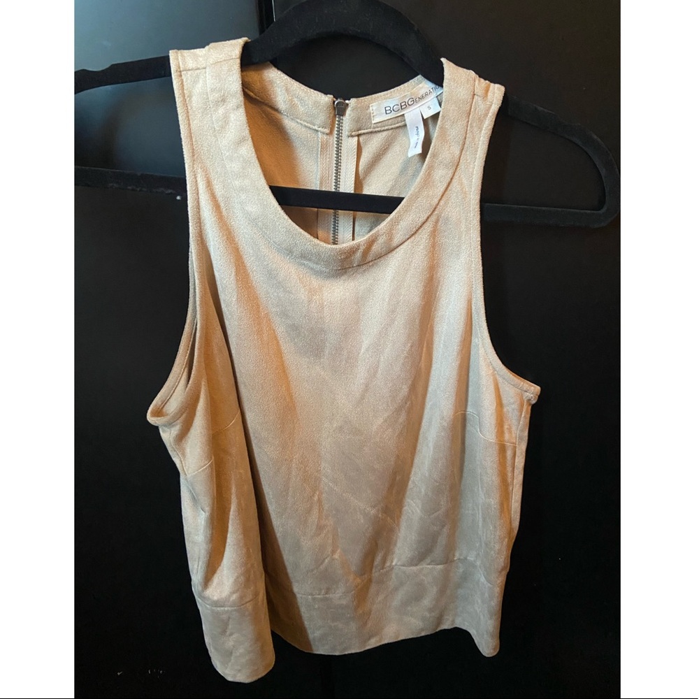 BCBG Generation Nude Suede Top